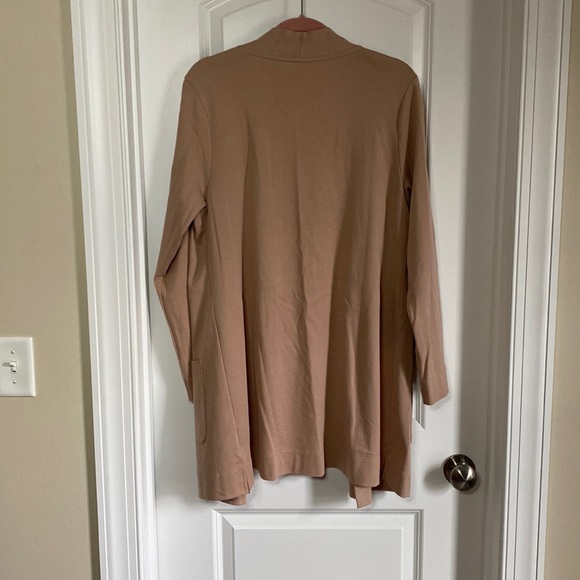 2/$18 Isaac Mizrahi NWOT tan (sand) open front cardigan large - Picture 4 of 5